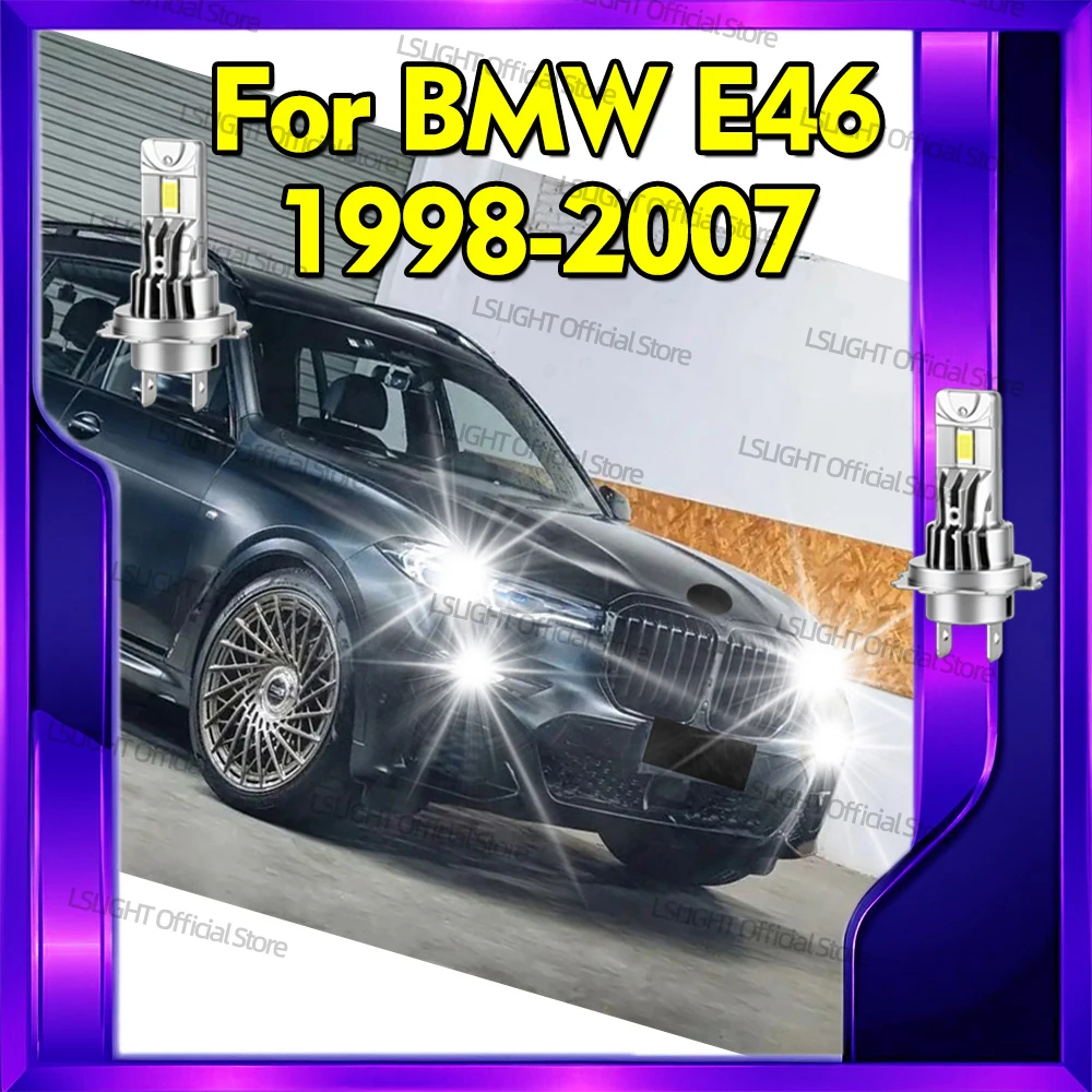 2x Car Headlights H7 LED Bulbs 30000LM 6000K White For BMW E46 1998 1999 2000 2001 2002 2003 2004 2005 2006 2007 Car Head Lamps