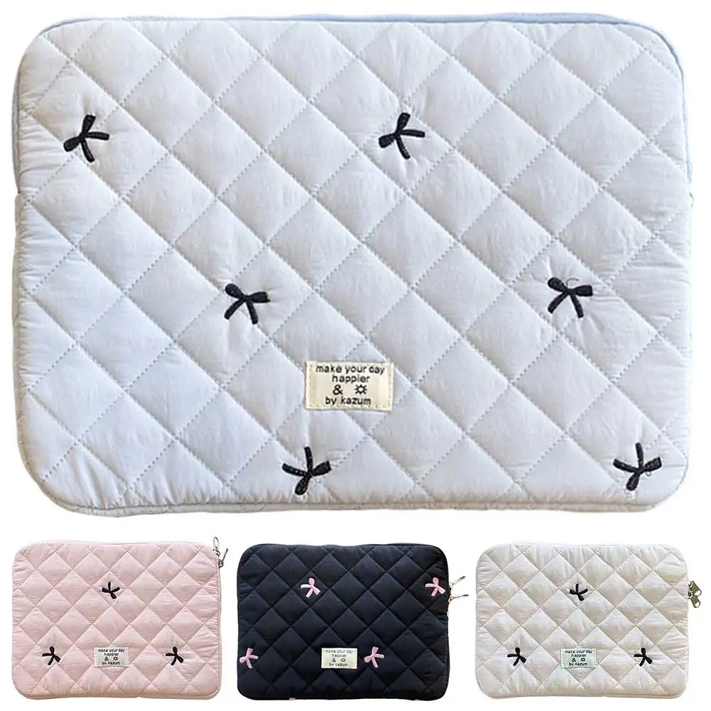 11/13/15 дюймов пушистая сумка для ноутбука противоударная стеганая защитная сумка для ноутбука с ромбовидной решеткой и бантом для защиты планшета iPad