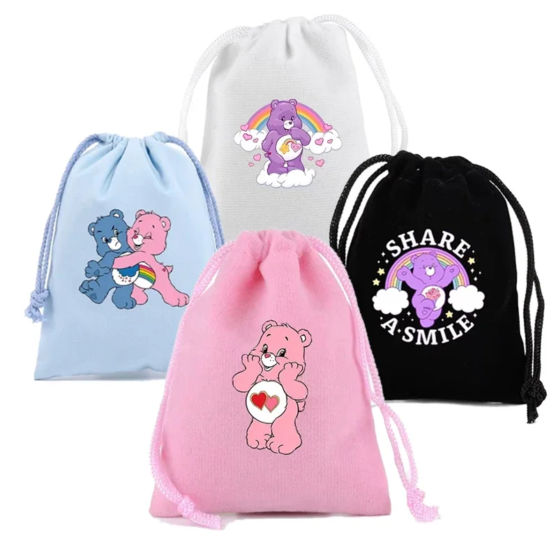 

Care Bears Drawstring Gift Bag Cosmetic Bag Cartoon Anime Portable Storage Organize Bag Fabric Draw Pocket ToiletryBag Gift