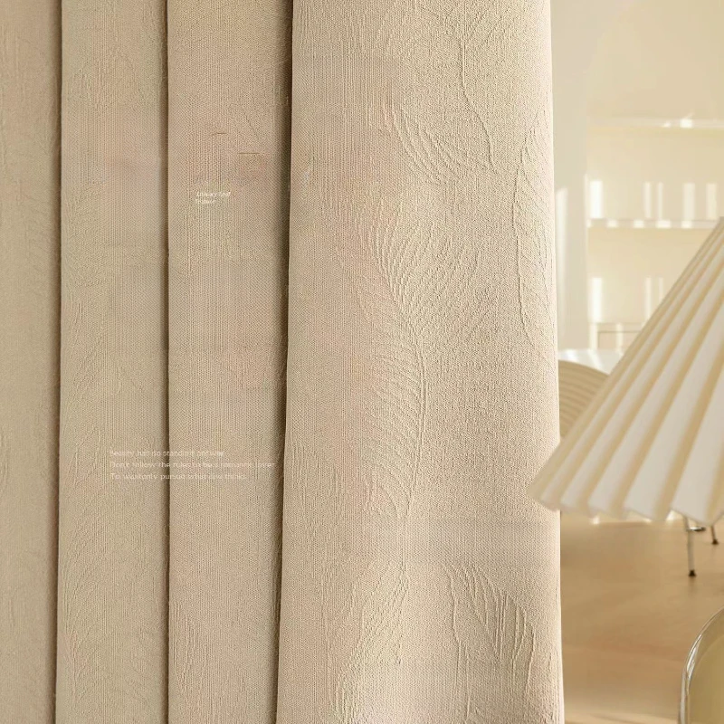 High End Thickened Chenille Three-dimensional Jacquard Curtains for Living Room Bedroom Dining Room Customized Blackout Curtains