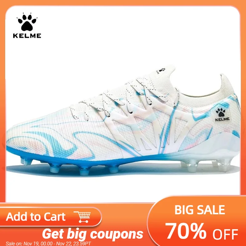 Kelme Football Shoes Men's Ag/fg Mixed Nail Adult Professional Artificial Grass Competition Shoes Daily Training Soccer Shoes