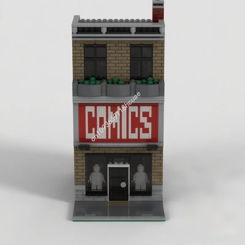 

979 шт. MOC модульный комиксов магазин интерьерная модель здания Рождественский подарок блоки игрушка архитектура сборка DIY творческие дети
