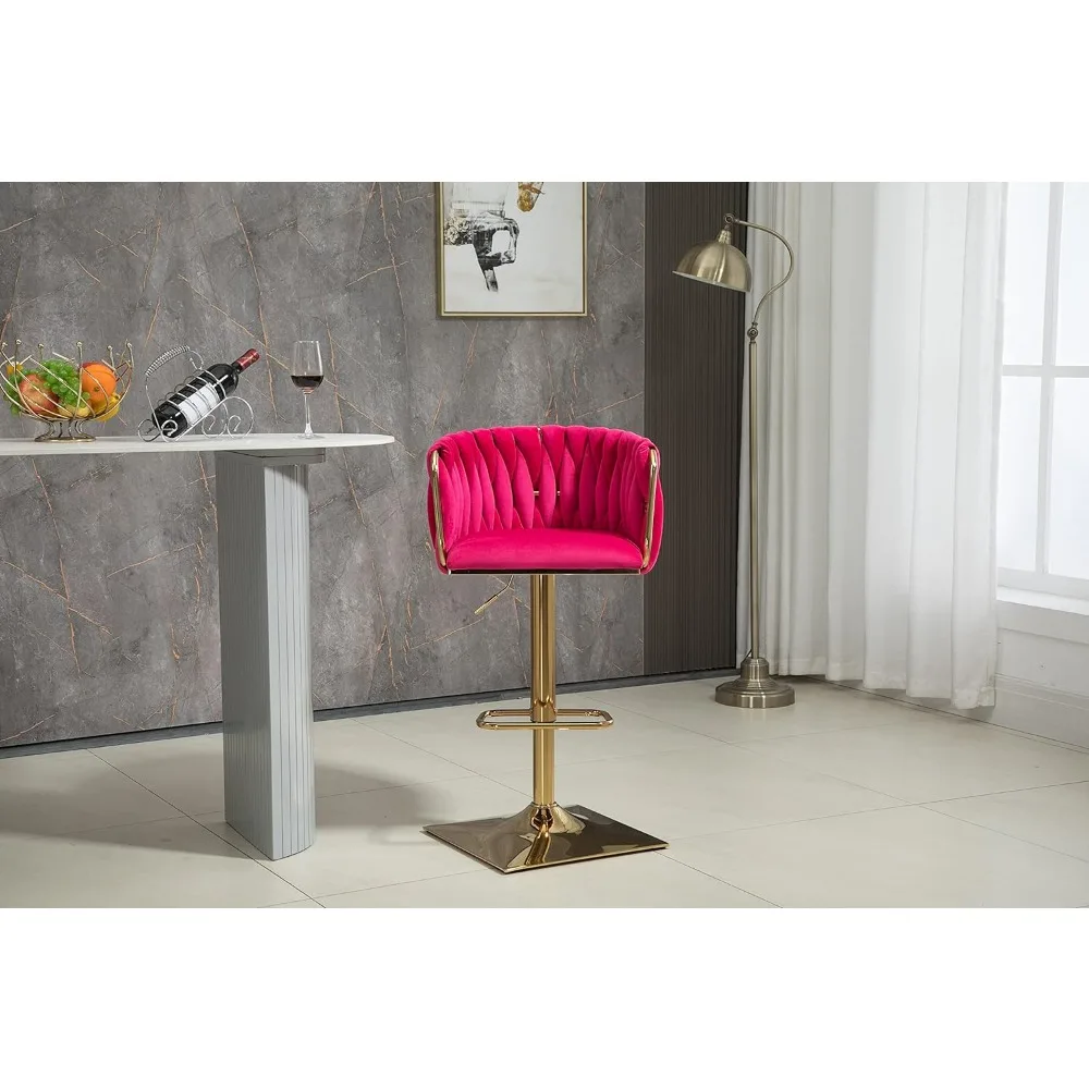 Pub Stools for Kitchen Bar Dining Room Adjustable Counter Height Swivel Barstools With Low Back and Gold Base for Kitchen Island