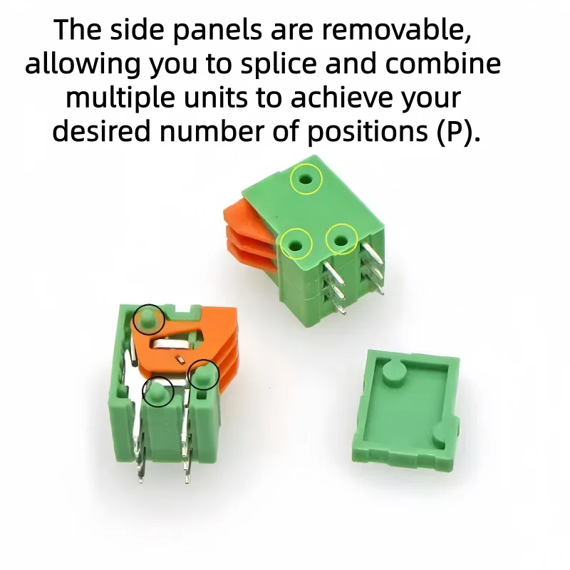 10PCS Screwless Spring Cage PCB Terminal Block KF141V/R 2.54mm Pitch 2P 3P 4P Wire Connector Straight/Bent Pin 2A 150V DG141