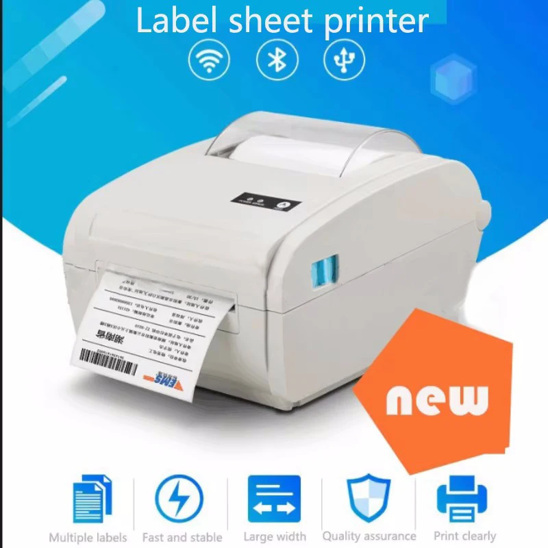 

High Speed USB BT 108mm 4Inch Small Wireless Desktop Bill Waybill Print Machine Direct Thermal Barcode Printer