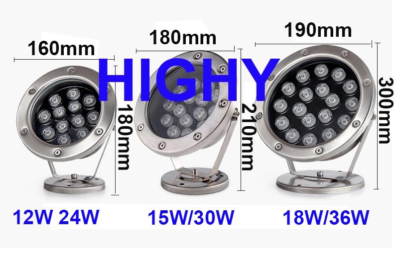 IP68 LED Underwater Light 3W 6W 9W 12W 18W 24W 36W RGB Night Lamp Outdoor Garden Swimming Pool Party Landscape DC 12V 24V