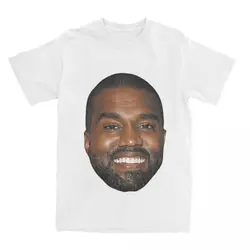 Smile Kanye Wests Face Head Rapper T Shirts Merchandise Men Women's Pure Cotton for Male T-shirt Short Sleeve Clothing Plus Size