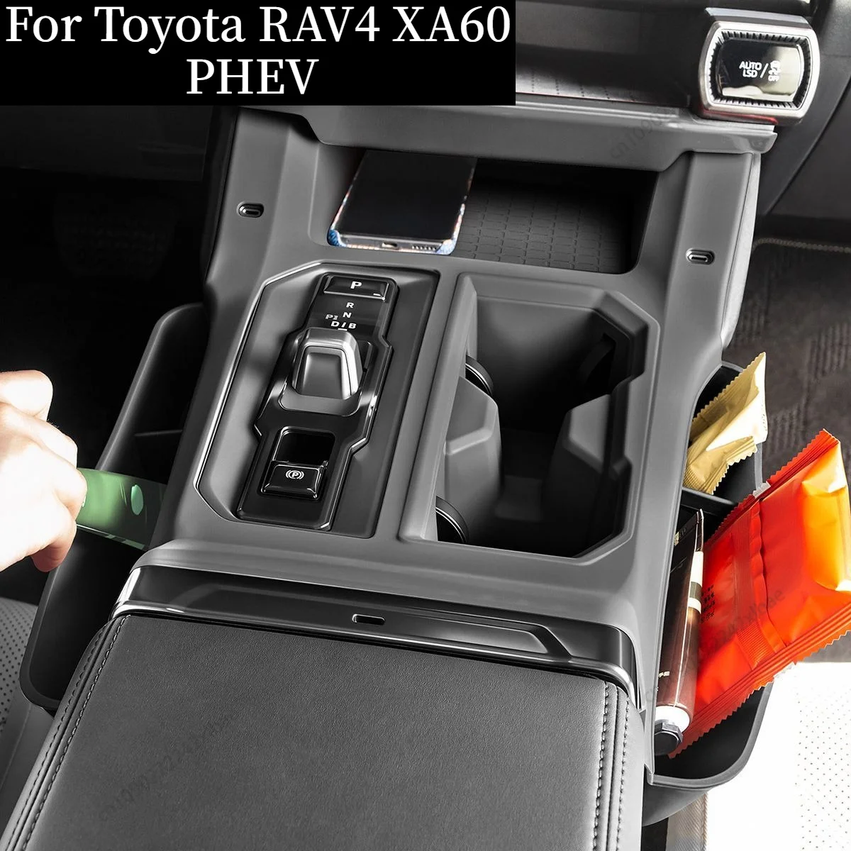 Накладка на подстаканник центральной консоли автомобиля для Toyota RAV4 XA60 PHEV 2026 2027, силиконовая защитная накладка на рычаг переключения передач, прочная.