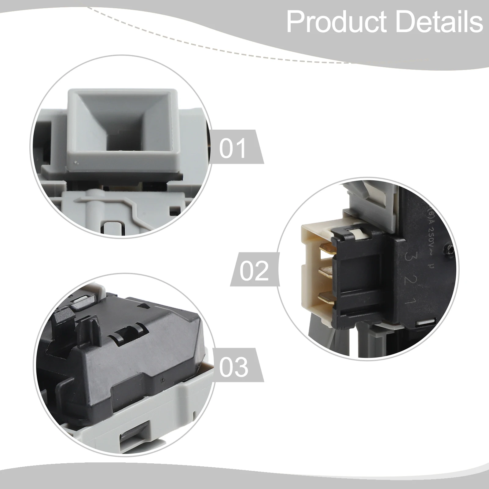 

Hassle-Free Installation Door Switch Home Appliance Replacement Easy Replacement Part Reliable Washing Machine Door Lock