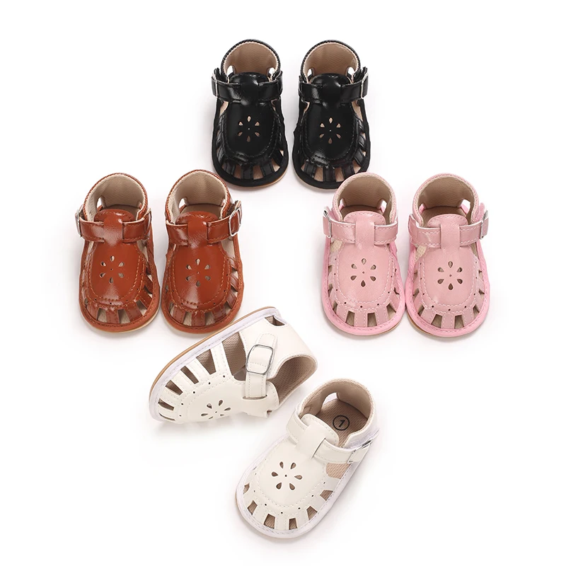 

HAIZHIW Rubber Soft Sole Non-Slip Solid ColorToddler First Walker Baby Crib Newborn Baby Summer Sandals Infant Boy Girl Shoes