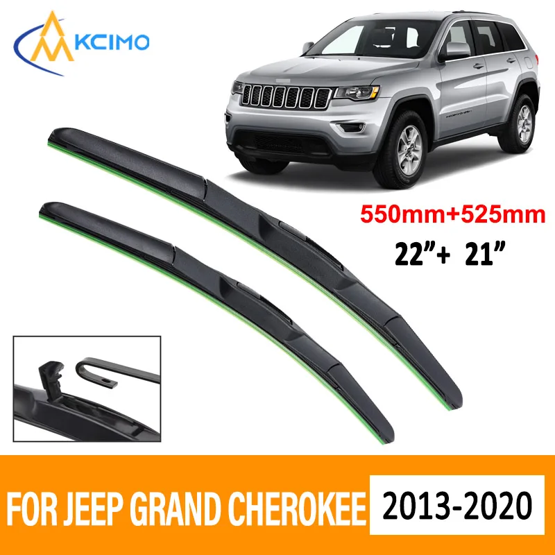 

For Jeep Grand Cherokee 2013 - 2020 Car Wiper Three Stage Rubber Wiper Mute Durable Front Windscreen Automotive Wiper 22"+21"