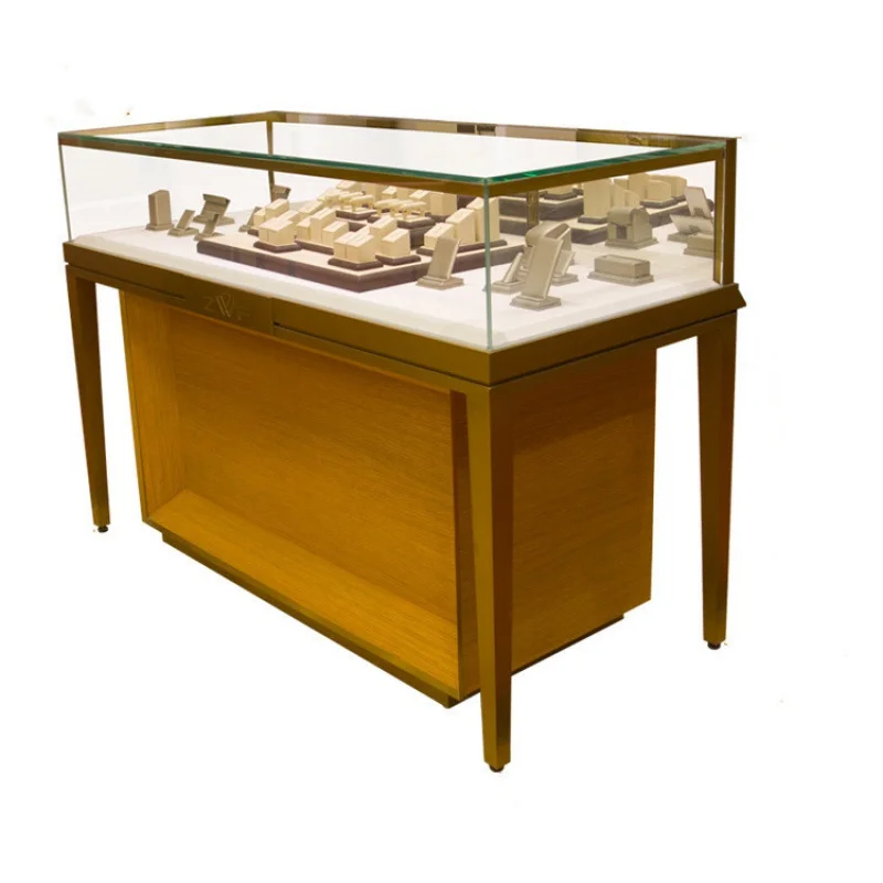 Custom. Jewellery pedestal stand watch glass metal showcase stainless steel counter jewelry display cabinet