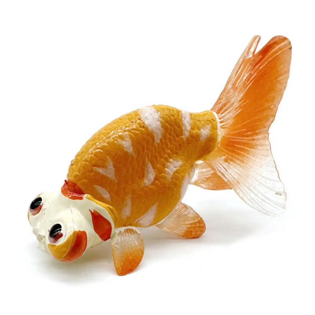 Artificial Goldfish Figurine Fake Fish Decor Realistic Goldfish Figurine with Base Mini Fake Fish Statue Sculpture for Fish