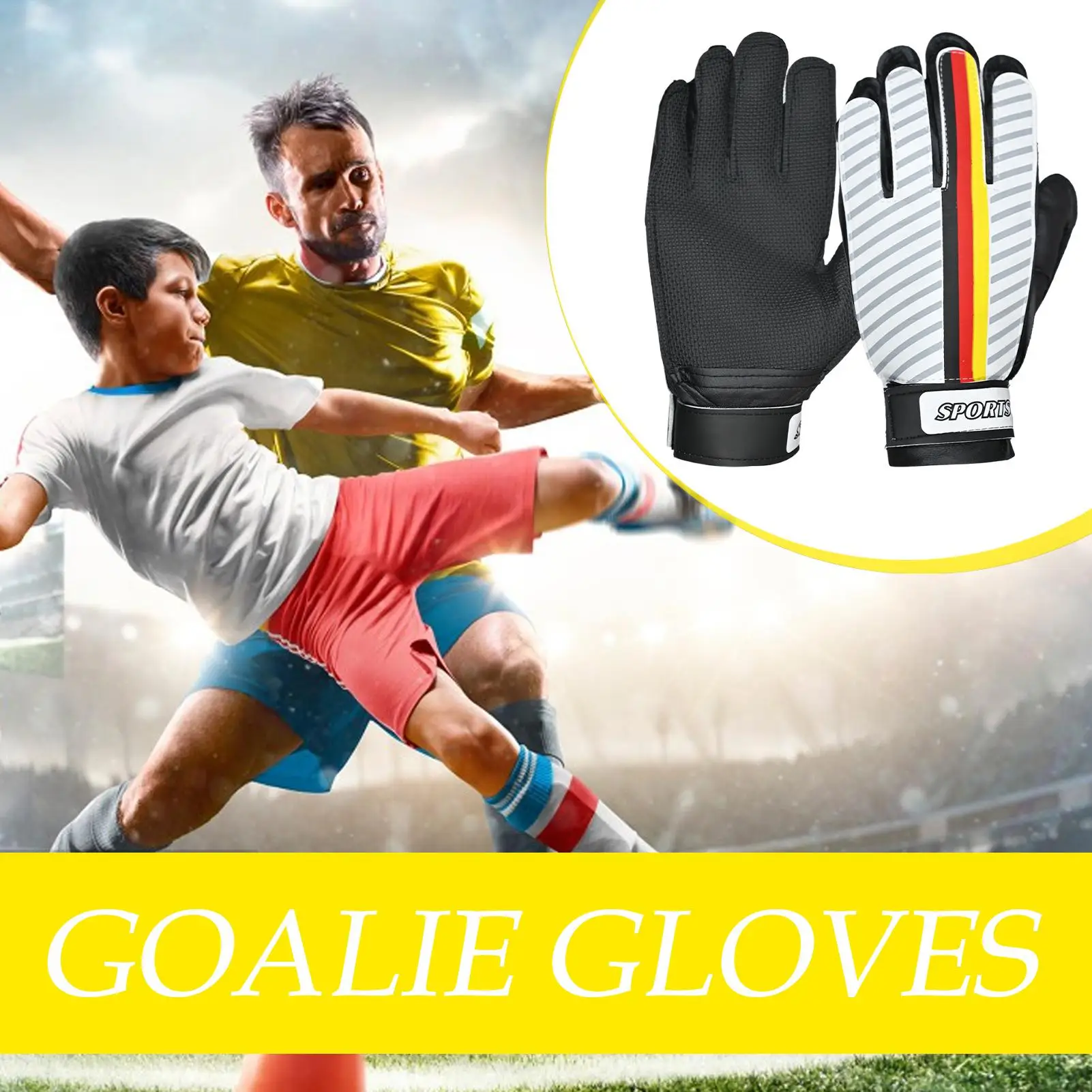 قفازات حارس المرمى زوج واحد من قفازات حارس المرمى للشباب، ملحقات تدريب لاعب كرة القدم الرياضية القابلة للتعديل للفصول المدرسية