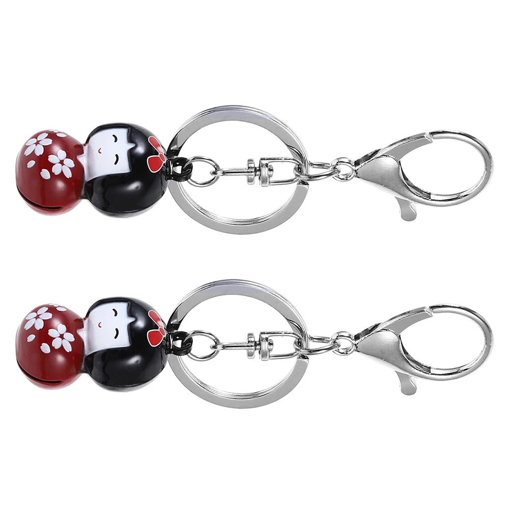 

2Pcs Japanese Kimono Keychain Set Trendy Portable Bag Hanging Charm Cute Decorative Key Accessory for Backpack Purse Wallet