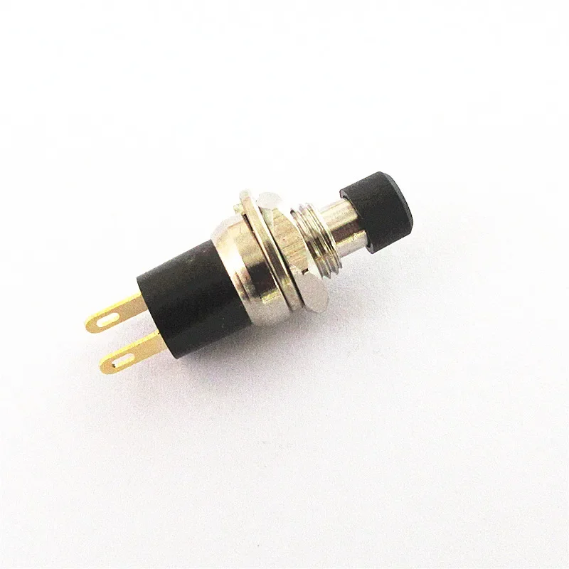 PB05A PBS-110 Self-Locking Switch Hole Opening 7mm Button Small Button with Lock 2 Gold Feet