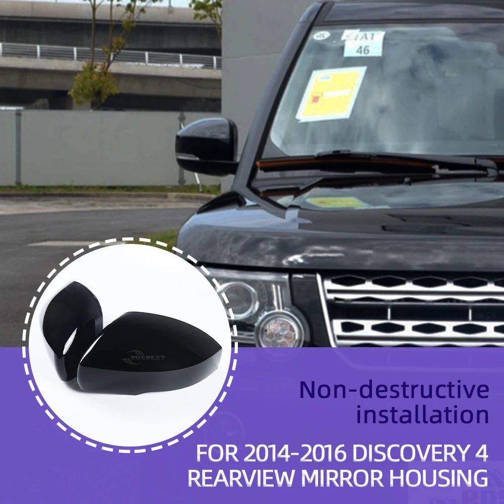 Per Land Rover Discovery 4 2014 2015 2016 L462 LR4 ABS nero lucido stile Car Side specchietto retrovisore copertura Trim accessori Auto