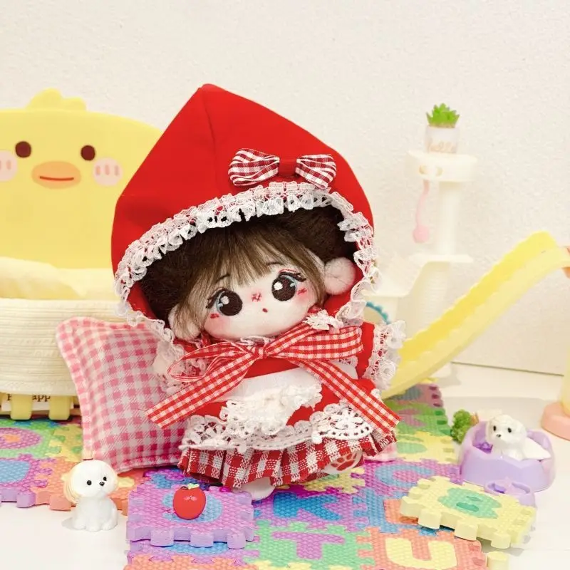 10 سنتيمتر-20 سنتيمتر ملابس الفتيات دمية القطن ، فستان الدمية القطيفة الأصلية ، مجموعة استبدال خلع الملابس فستان كعكة الأميرة #4