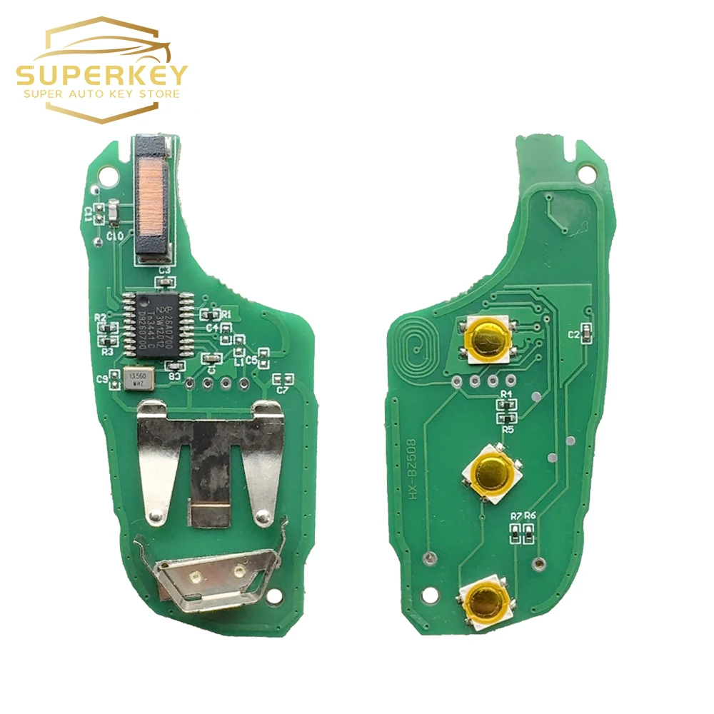 SUPERKEY 46 Chip 433 MHZ HU83 VA2 Flip Remote Folding Car Key For Citroen C-Elysee C4-Cactus Peugeot 208 2008 301 308 508 5008