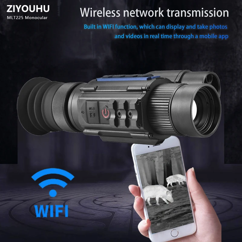 

ZIYOUHU MLT225 Тепловизионное баллистическое расчет 8-кратный зум Охотничий детектор ночного видения с подключением к Wi-Fi Открытый телескоп