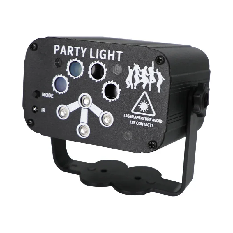 KTV Laser Mini laser 8 hole lamp party atmosphere DJ lamp pattern rotary projection scanning lamp stage light