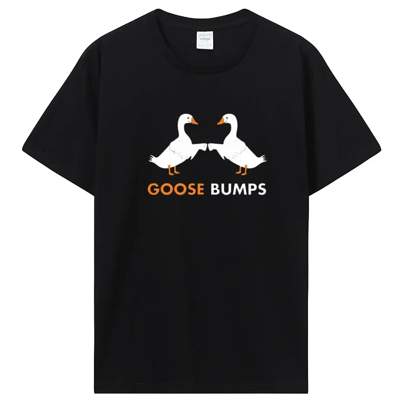 Kawaii Goose TShirt Funny Goosebumps Silly Goose T Shirt Women Men Casual Cotton Tops Oversized Tees Custom T-Shirt