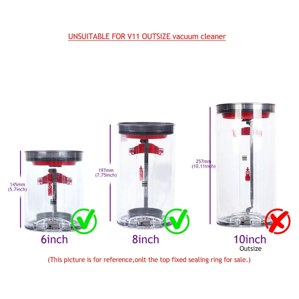ل دايسون V11 SV14 SV15 مكنسة كهربائية الغبار بن العلوي حلقة لإحكام الإغلاق الثابتة استبدال مرفق قطع الغيار الملحقات