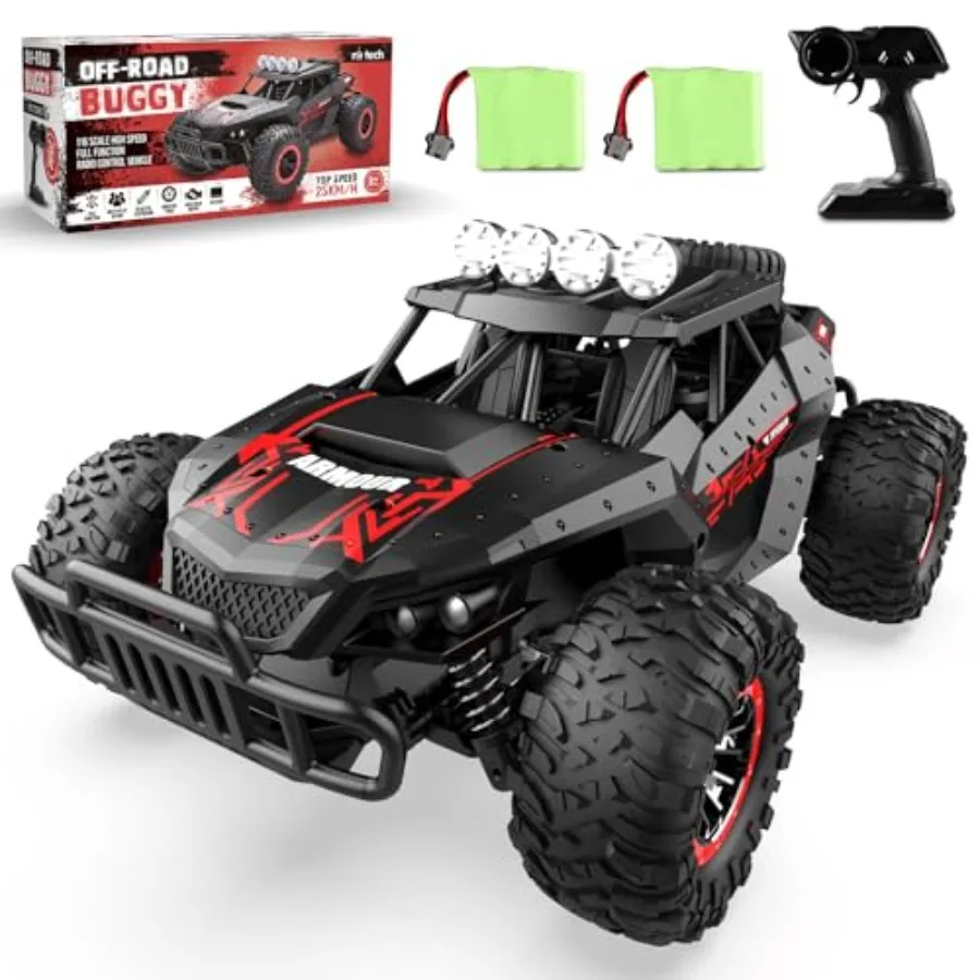 

1:16 Scale Remote Control Car 2.4GHz High Speed 25 km/h Off-Road RC Car with Two Rechargeable Batteries 70+ Min Playtime Remote