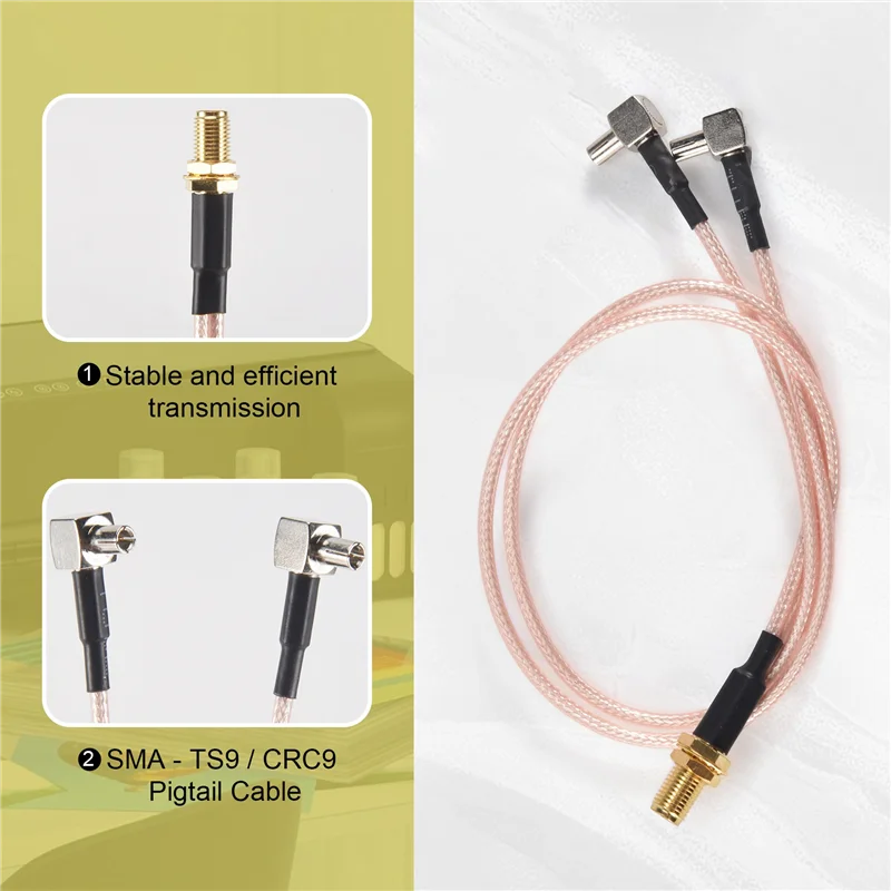 SMA Female Naar Y Type 2 X TS9 Male/CRC9 Male Connector Splitter Combiner Pigtail Kabel RG 316 30 CM Goud
