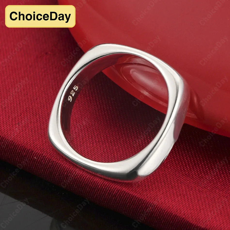 

ChoiceDay 925 Sterling Silver 5-10 Delicate Square Ring Women's Party Jewelry Wedding Accessories Ornaments Gift