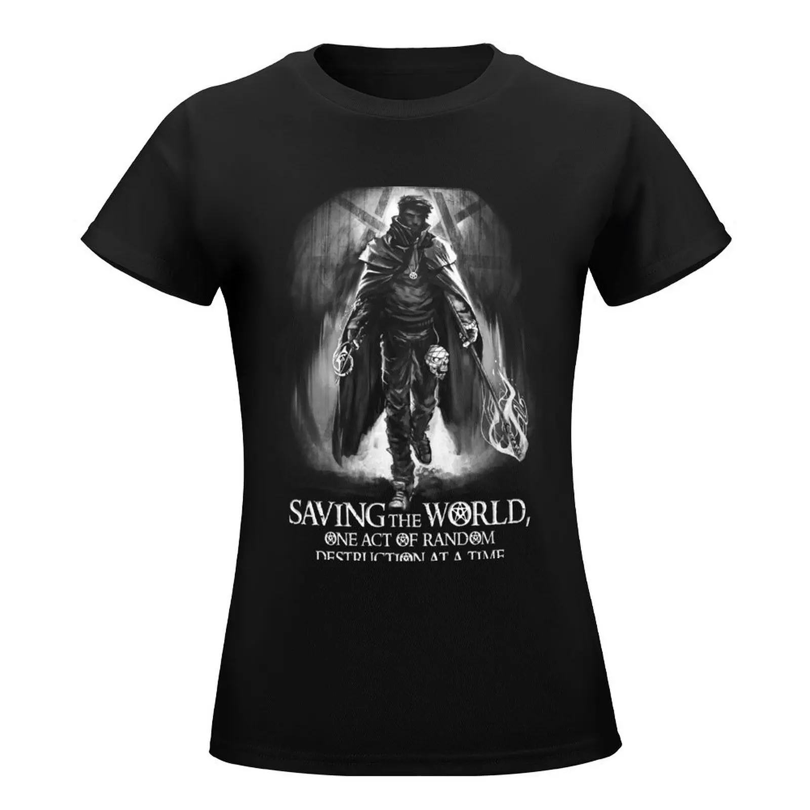 Saving The World One Act of Random Destruction at a Time T-Shirt summer clothes animal print shirt for girls tops for Women