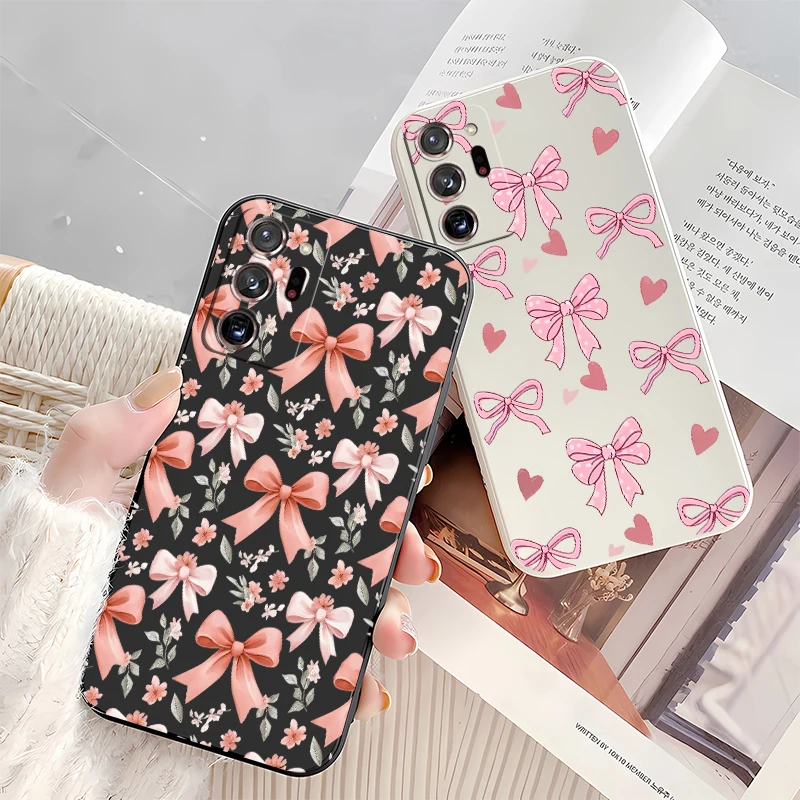 Shockproof Phone Case For Samsung Galaxy Note 20 M53 M42 M33 M17 F17 F16 F12 F06 F04 F02S TPU Silicone Soft Bow Knots Cover view 3