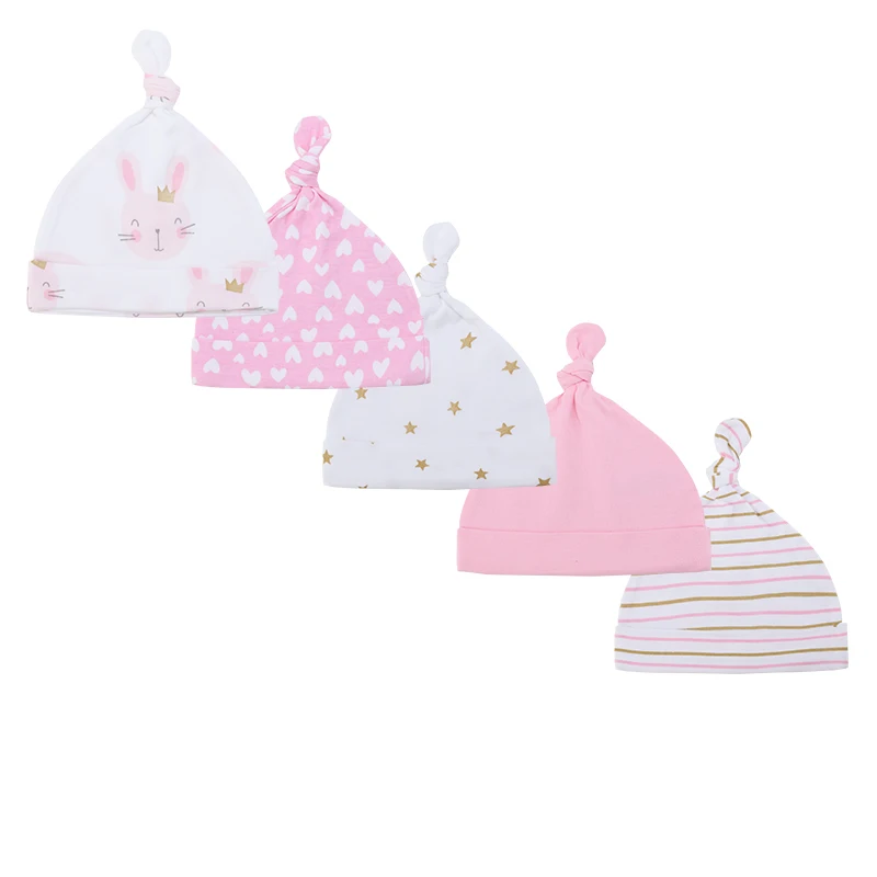 Unisex cor sólida macia chapéus de algodão, infantil, recém-nascido, bebê, menina, menino, 0-6Months, 3 pcs, 5 pcs