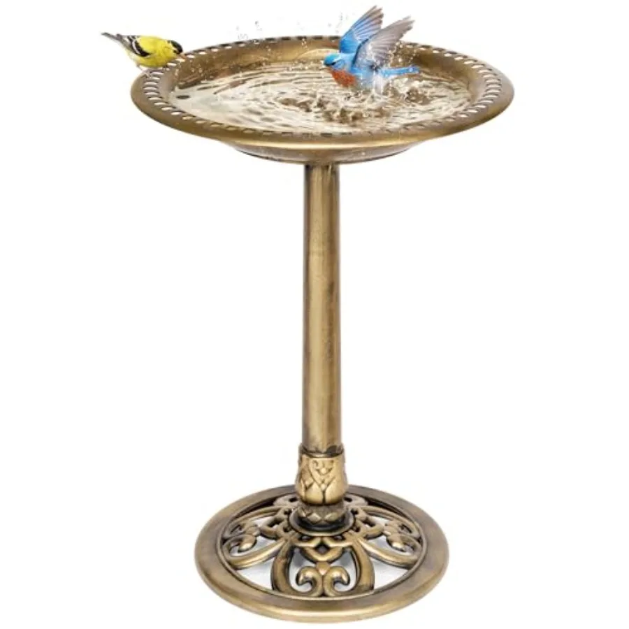 

Bird Bath for Outside Polyresin Pedestal Bird Baths for Outdoor Garden 28 Inch Height Weather-Resistant Birdbaths with 20" Bowl
