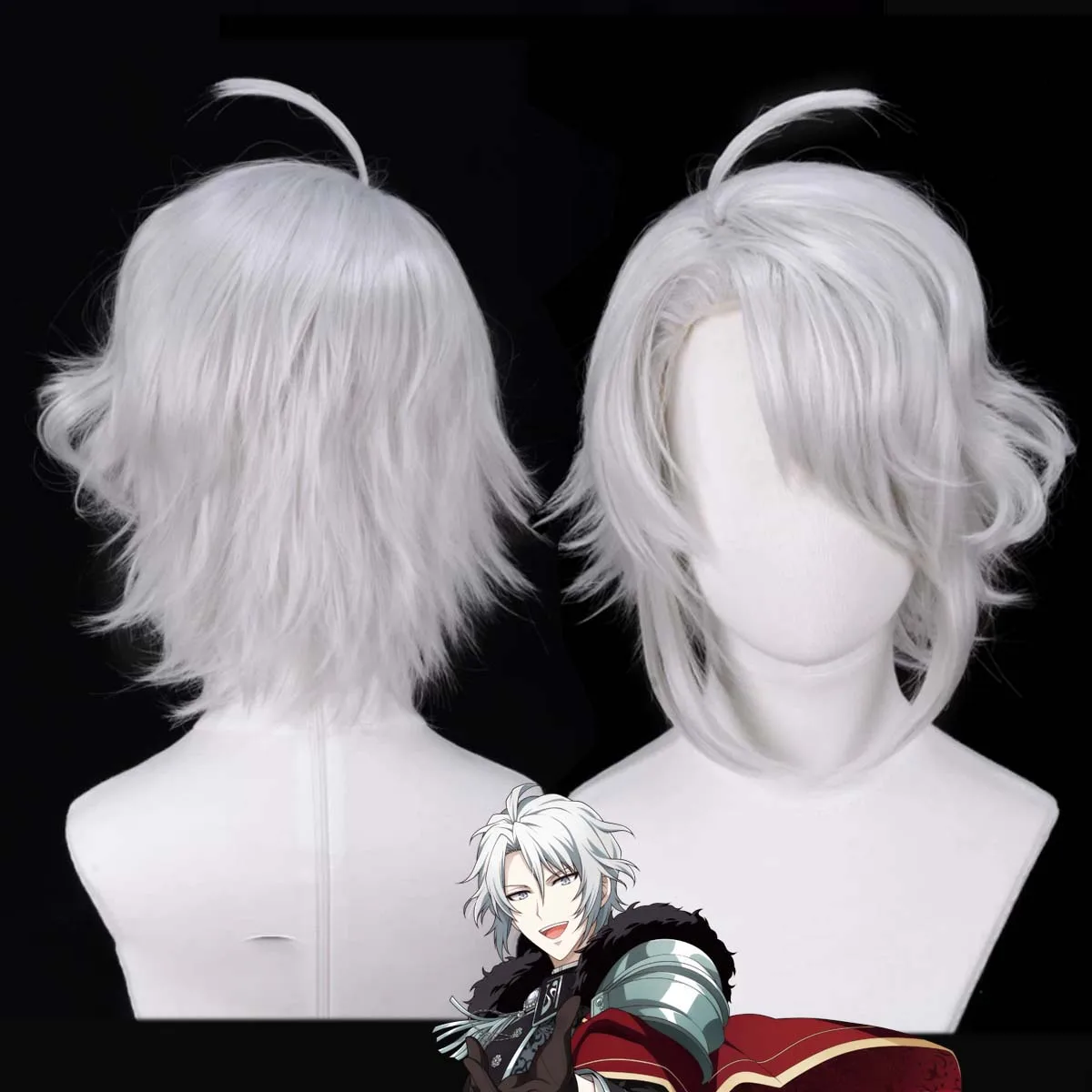 

Anime IDOLiSH7 Gaku Yaotome Cosplay Short Silver Gray Heat Resistant Fiber Wig