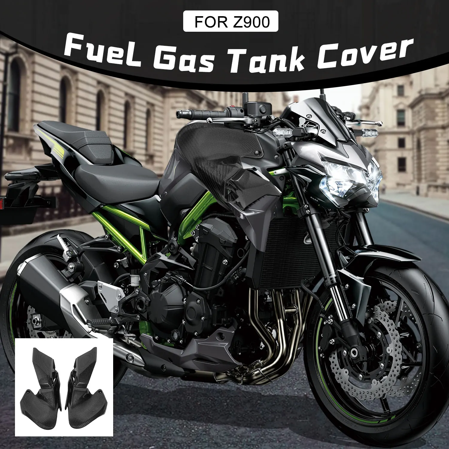 خزان وقود دراجة نارية لوحة جانبية هدية لكاواساكي Z900 Z 900 2020 2021 2022 2023 2024 غطاء حامي جانبي القلنسوة #2