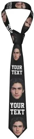 Custom Face Tie with Picture Personalized Photo Necktie Funny Ties Gifts for Men