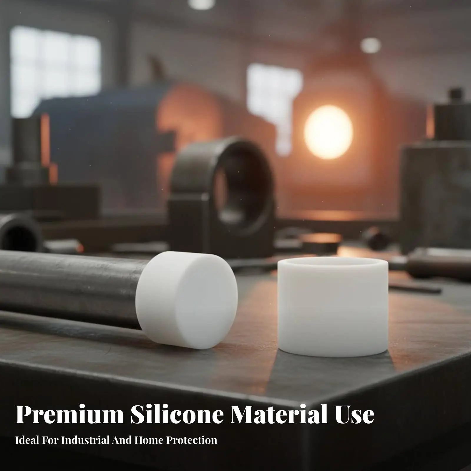 Round Silicone Caps for Tube Rod Ends Heat Resistant Sleeve Cover Industrial Plating Painting Powder Coating