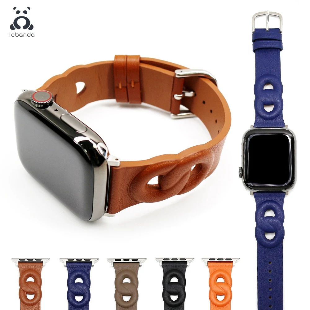 

Ливанда Распродажа цена! Ремешок Gourmette Single Tour для Apple Watch Series 10, 9876 SE, классический кожаный браслет iWatch