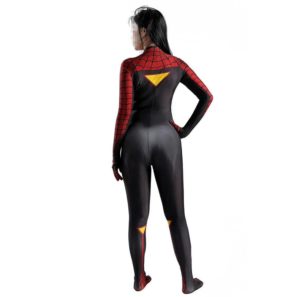 SpiderWomen Costume Cosplay Spandex Halloween Costume Spider  Girls Superhero Zentai Bodysuit for Women Female Kids