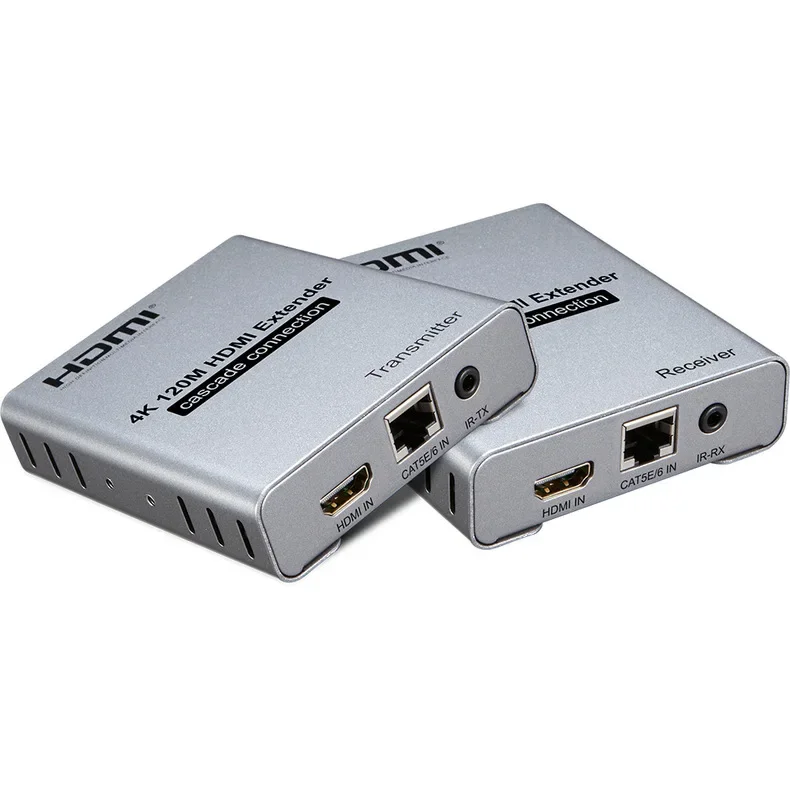 120M HDMI Extender over Rj45 Cat6 Cable 4K HDMI Ethernet Splitter Extender Support Cascade Connection Video Extension Converter