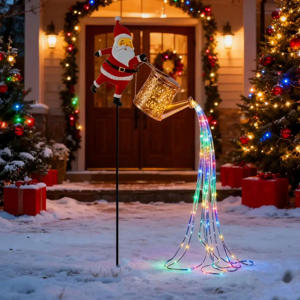 

Ретро солнечный фонарь уличный солнечный фонарь солнечные рождественские украшения Санта-Клаус чайник свет уличный фонарь для двора