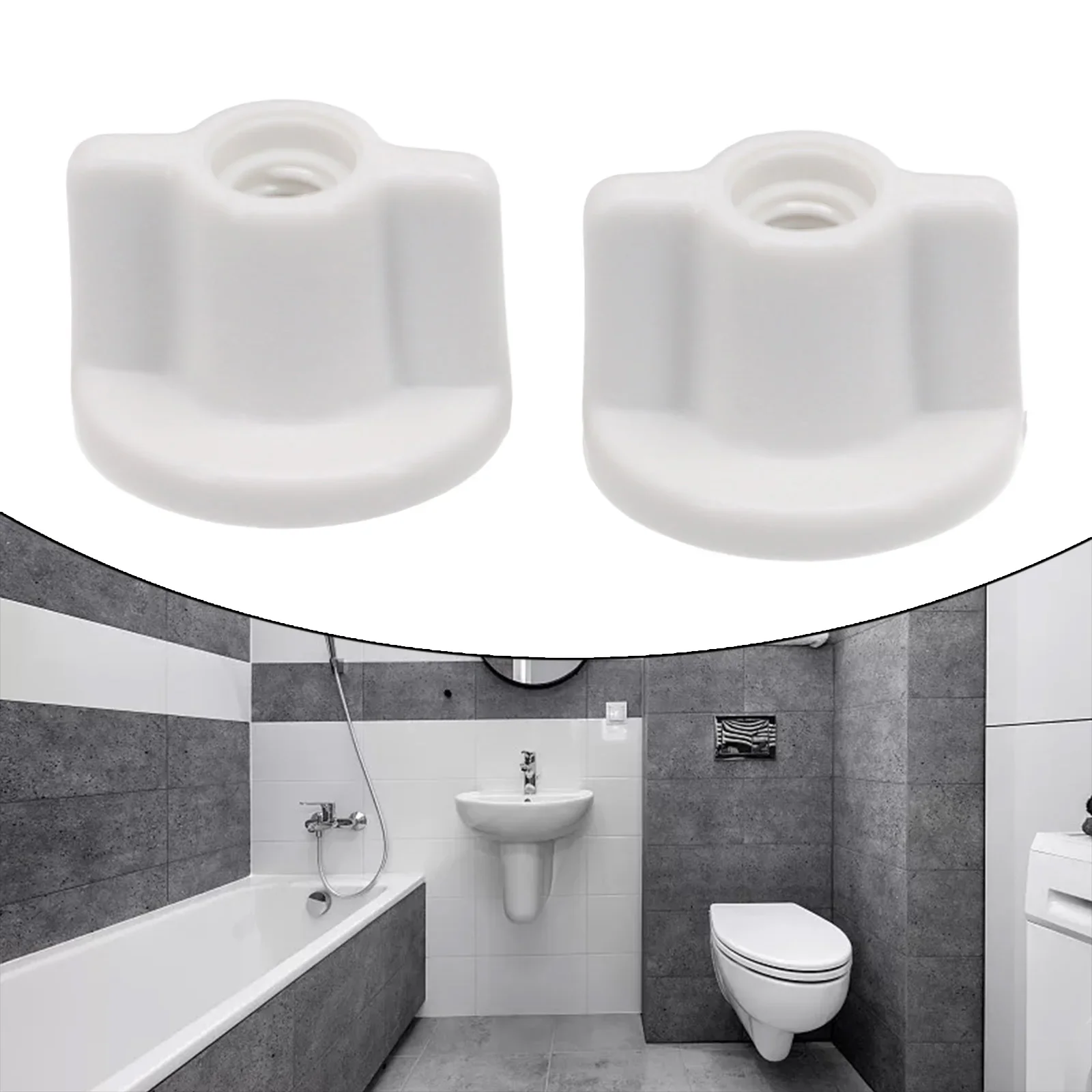 Fixed Replacement Rear Nut White 2.5cm Back Nut Fixed Replacement Plastic Screw Toilet Lid Bottom None Brand New