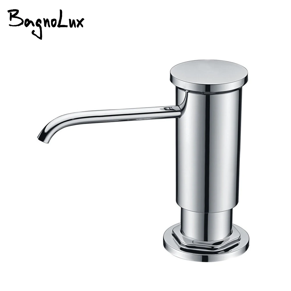 Bagnolux High Quality Replacement Chrome Sink Soap Dispenser with Lead Free Countertop Liquid Dish Pump PP Bottle ABS Sprayer