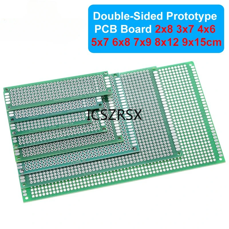 TZT 9x15 8x12 7x9 6x8 5x7 4x6 3x7 2x8 cm Double Side Prototype Diy Universal Printed Circuit PCB Board Protoboard For Arduino