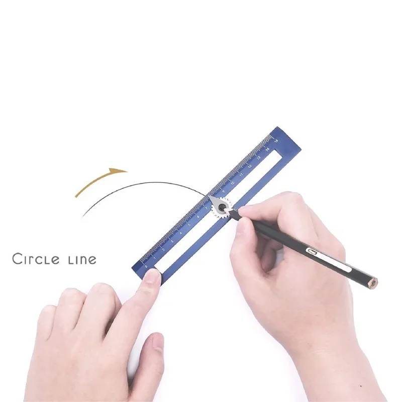 Bússolas Colorido Multifuncional, Desenho Ferramenta Círculo, DIY Régua de Bússola Geométrica para Escritório, Escola, Casa, 2 em 1