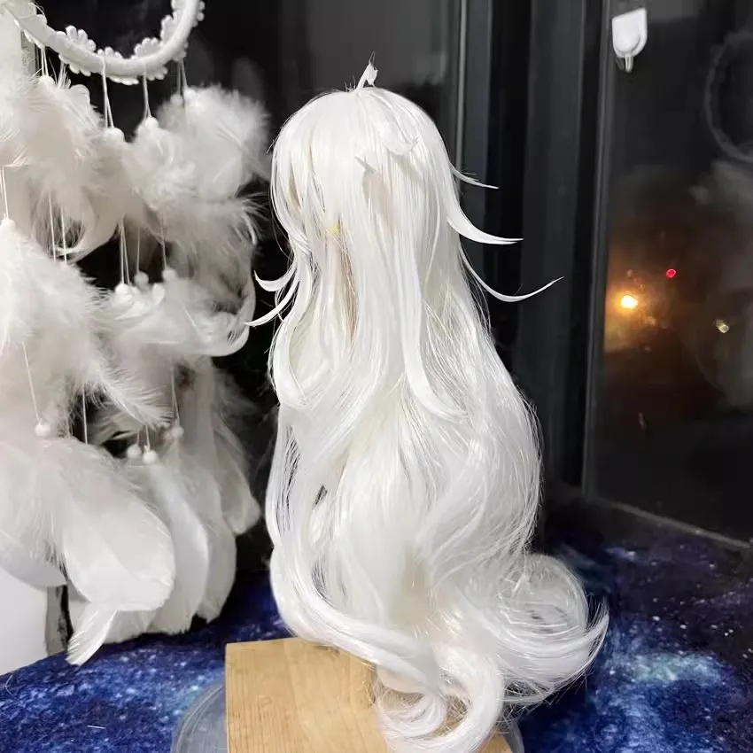Hot Anime Rolle Cos Handgemachte Weiße Lockige Styling Haar 1/3 1/4 1/6 BJD Haar Perücke Cosplay KN Geschenk