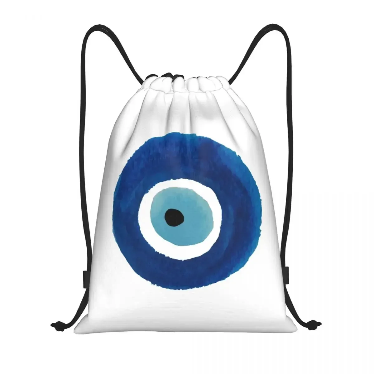 

Watercolor Evil Eye Nazar Painting Drawstring Bags Men Portable Sports Gym Sackpack Hamsa Lucky Charm Shopping Storage Backpacks