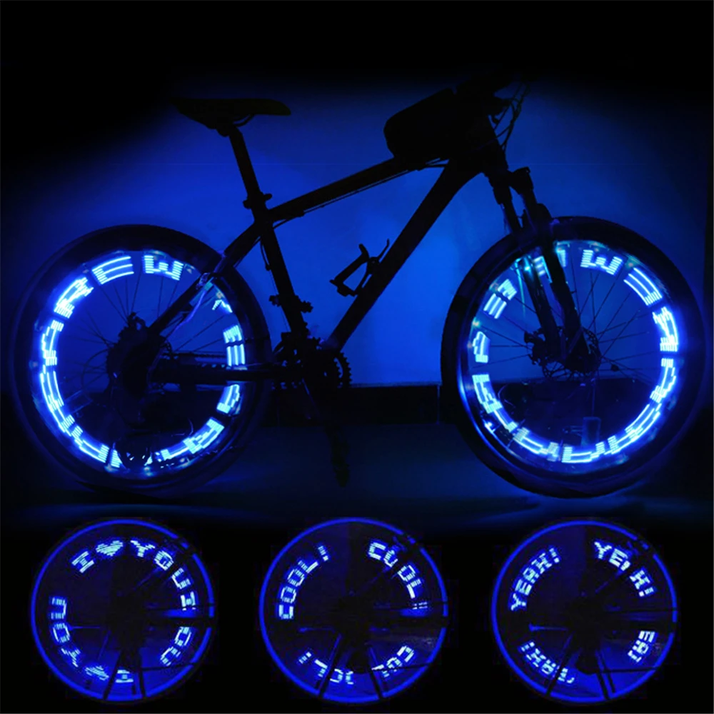 2pc Letter Bicycle Valve Light Double Sided Photosensitive Bike Nozzle Light Night Cycling Safety Warning Lamp Cycling Equipment