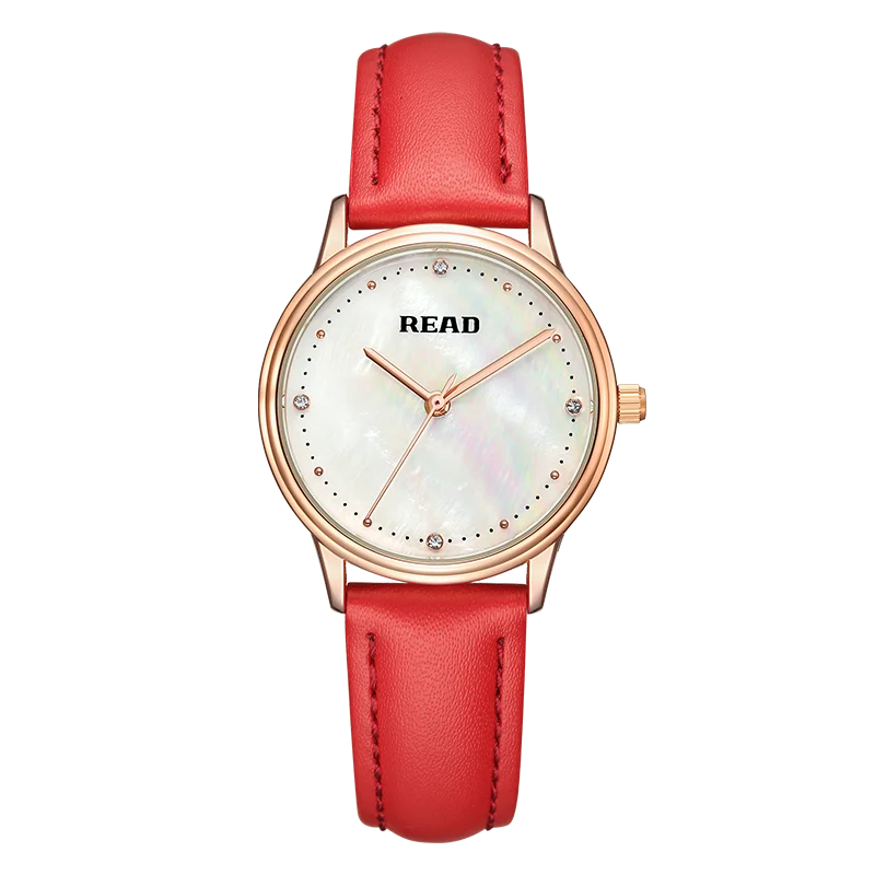 READ Women Quartz Wrist Watch | Alloy Case | Leather Strap | Simple Analog Dial | Daily Water Resistant Ladies Dress Watch